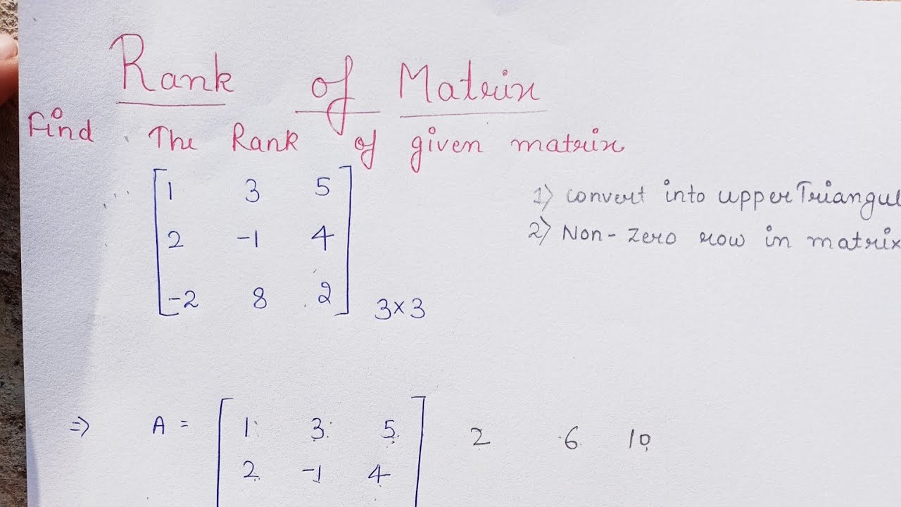 Rank of Matrix || How to Find The rank of Matrix||Engineering|| Math ...