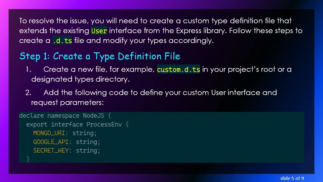 How to Extend User Interface in TypeScript for Node.js Applications