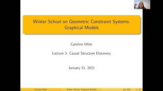Graphical Models: A Combinatorial and Geometric Perspective (Lecture 3)