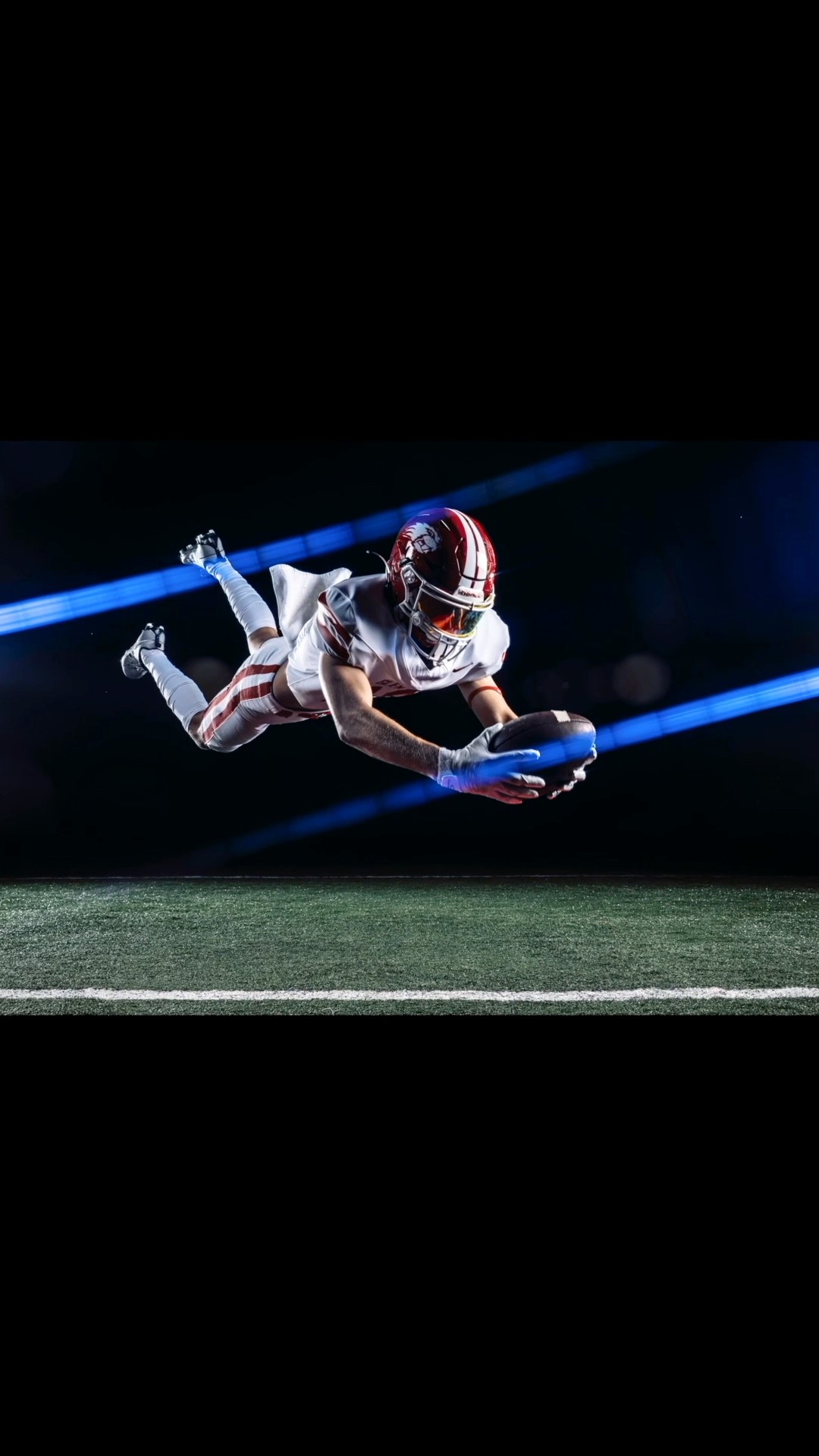 With the dive! Football photoshoot favorites! #sportsphotographer