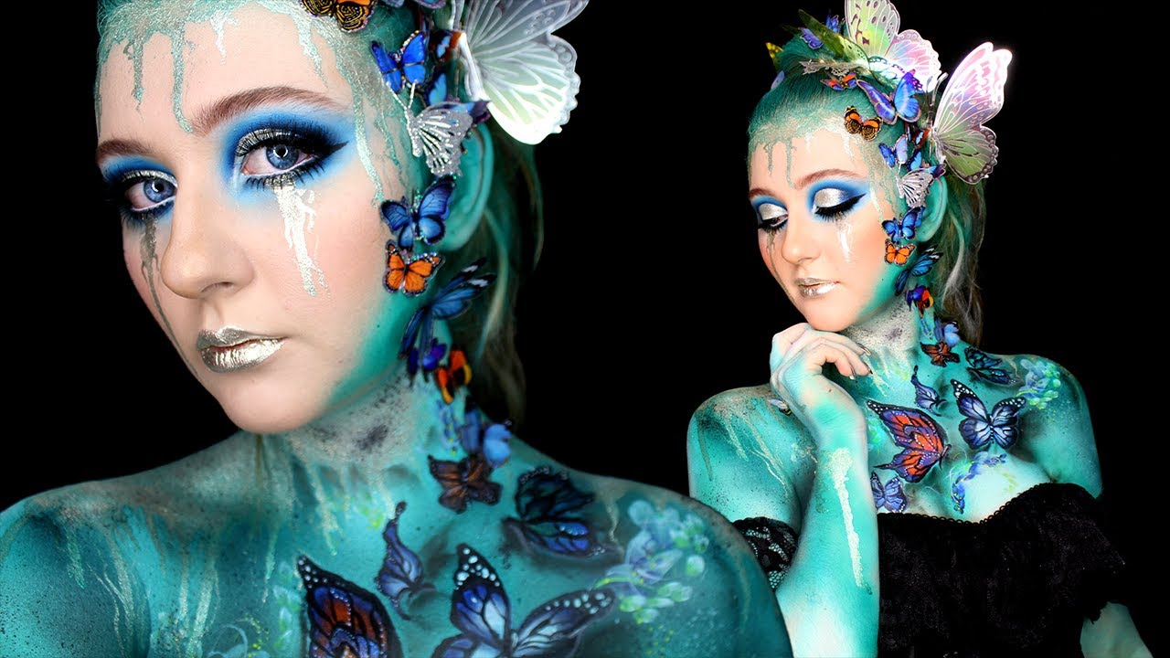 Butterfly Body Paint and Makeup Timelapse YouTube