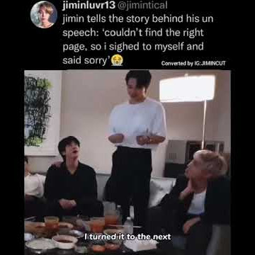 JIMIN tells the story behind his UN speech #bts #jimin #goldanmaknae #jk #UNGA