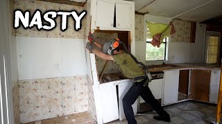 Nasty Mobile Home Kitchen Demolition