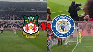 PYROS, POLICE + ELECTRIC ATMOSPHERE IN BATTLE FOR TOP | Wrexham vs Stockport