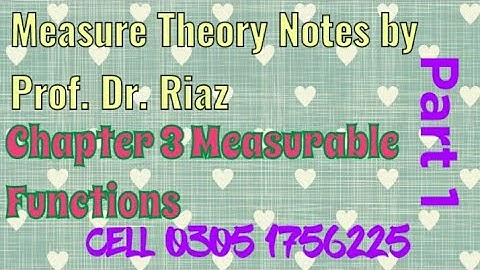 Measure Theory notes by Dr. Riaz | Ch.3 | measurable functions | Lebesgue Integration by Abdul Rahim