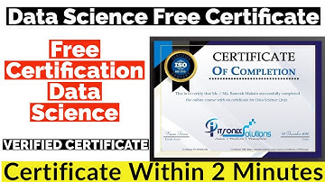 Data Science Free Certificate From ITRONIX SOLUTIONS | Get Certificate Within 1 Minute