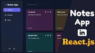 Modern Notes App in React JS | Complete Responsive UI Build Modern Notes App in React JS | Complete Responsive UI Build