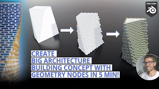 Easily create a building with Geometry Nodes in Blender like BIG Architecture's concepts