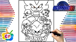 Sonic 3 coloring pages movie Sonic 3 movie trailer how to draw Sonic 3