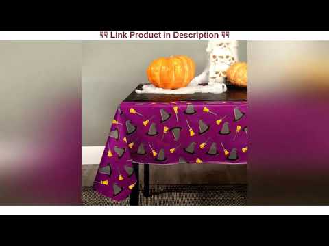 Info Halloween Tablecloths, 3-Pack - Witch, Pumpkin and Ghost Decorations - 108" x 54" Plastic Cove