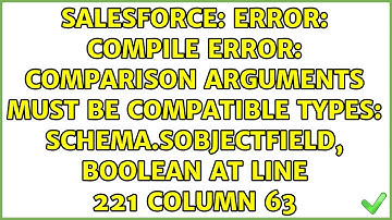 Error: Compile Error: Comparison arguments must be compatible types: Schema.SObjectField,...