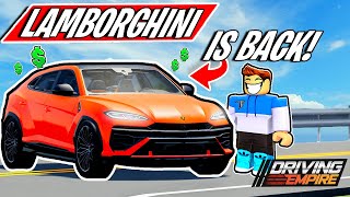 HOW TO GET THE NEW LAMBORGHINI URUS SE IN ROBLOX DRIVING EMPIRE!