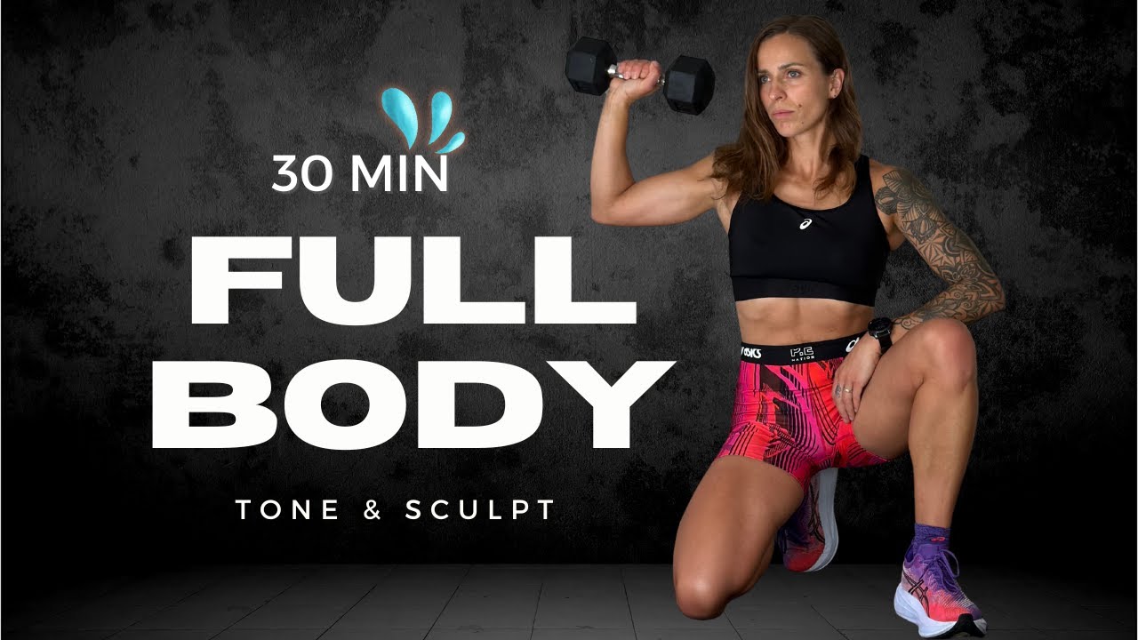 30-минутная тренировка с гантелями для тонуса и скульптурирования всего тела | Без прыжков и повт...