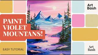 Paint Happy Little Trees! 🌲 Easy Bob Ross Inspired Violet Landscape (Acrylic)