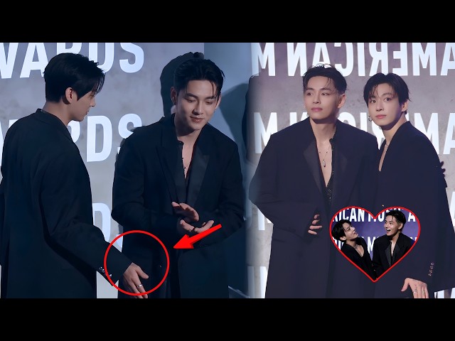 Jungkook CAUGHT Holding Taehyung's Waist Backstage at AMAs