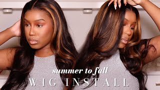 PERFECT SUMMER TO FALL TRANSITION! WIG INSTALL + BROWN HIGHLIGHTS/ LOW LIGHTS| ARABELLA HAIR