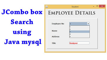 JCombo box Search using Java mysql