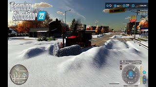Fs22 - snowplowing on aj deere test map
