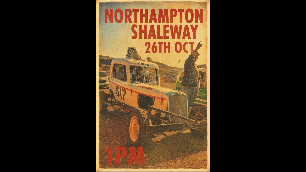 BriSCA Heritage F2 Stock cars Heat 1 @ Northampton Onboard with Dean Griffiths 170