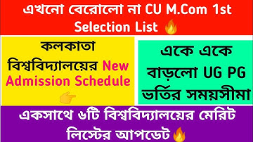 CU New Admission Schedule🔥M.A/M.Sc/M.Com 1st Selection List: UG PG Admission Again: Merit List