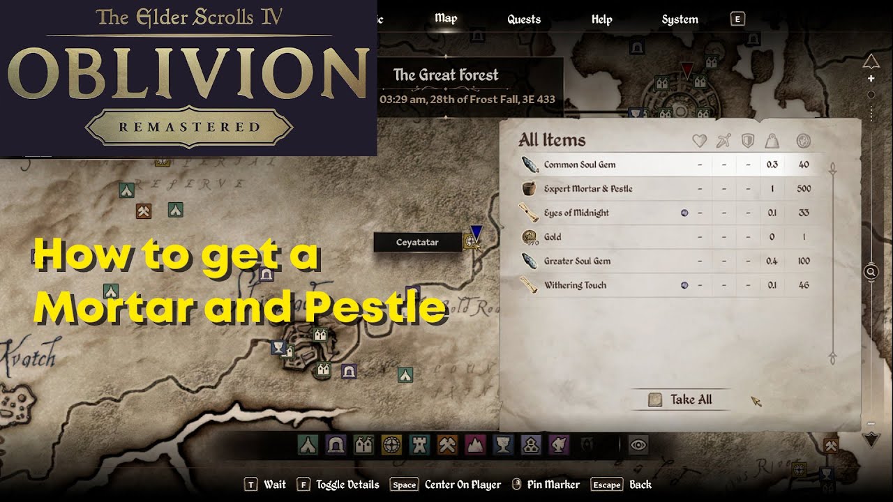 How to get a Mortar & Pestle Oblivion Remastered YouTube