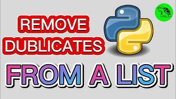 How to remove duplicates from a Python List