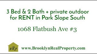 3 Bed & 2 Bath + Private outdoor for RENT in Prospect Park South