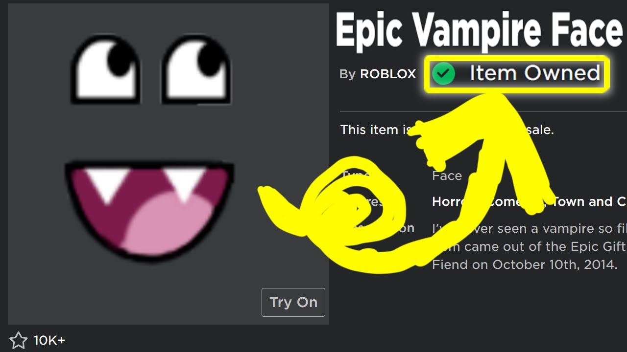 How I Got Epic Vampire Face On Roblox Youtube - roblox c face
