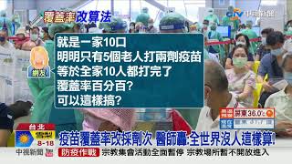 疫苗覆蓋率改採劑次 醫師轟:全世界沒人這樣算!│中視新聞 20210714