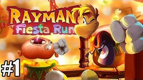 Rayman Fiesta Run Gameplay Walkthrough Level 1 - Splash And Bounce [Perfect/Crown]