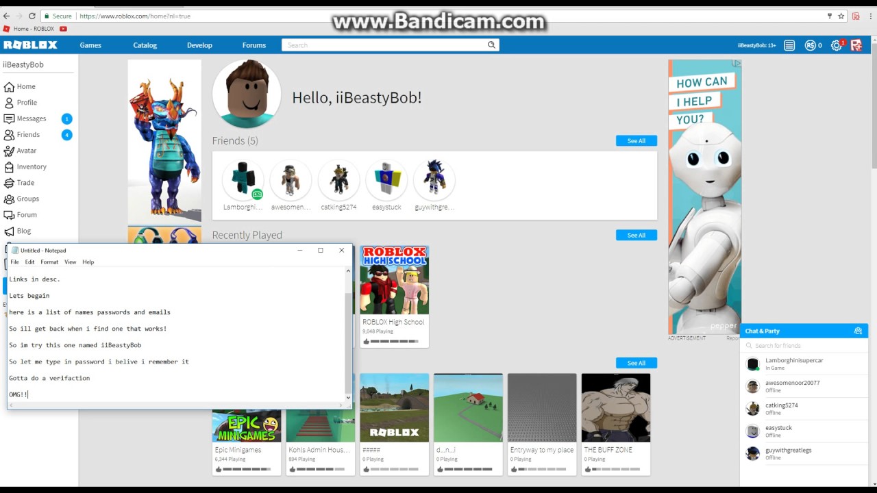 robux roblox account