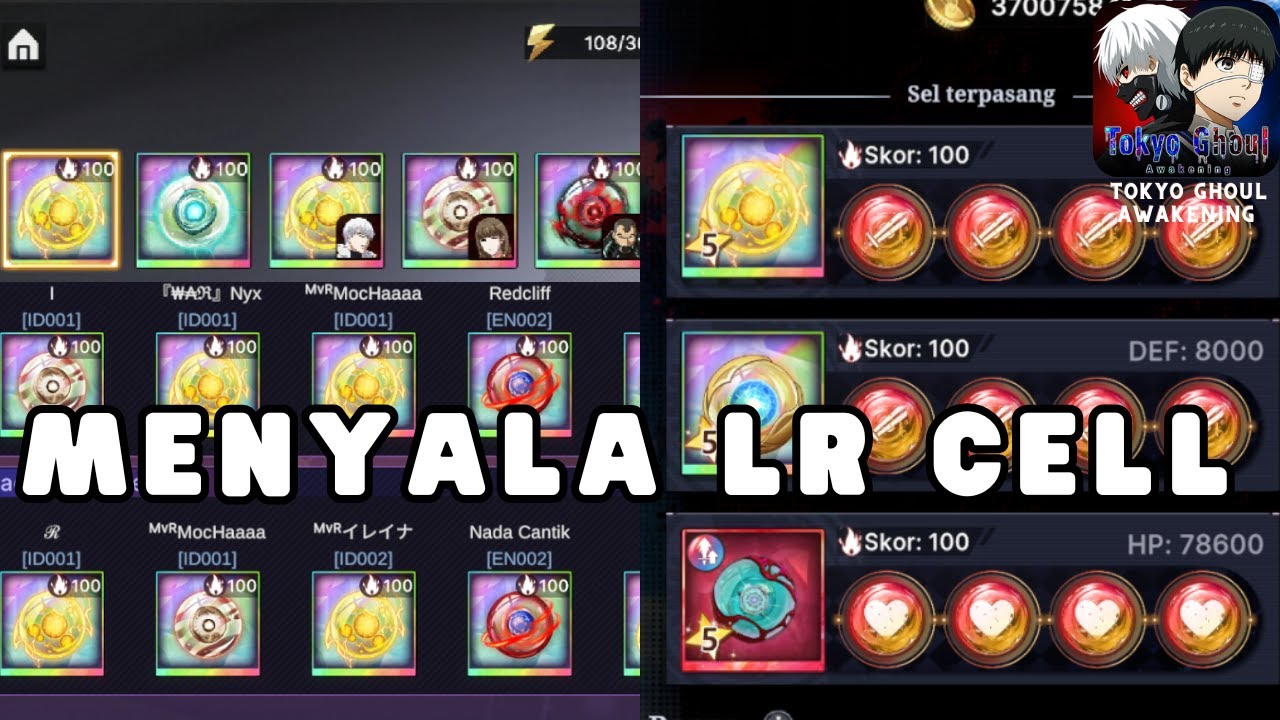 UPGRADE LR CELL CREATION DAN LANGSUNG TEST PVP | TOKYO GHOUL : AWAKENING