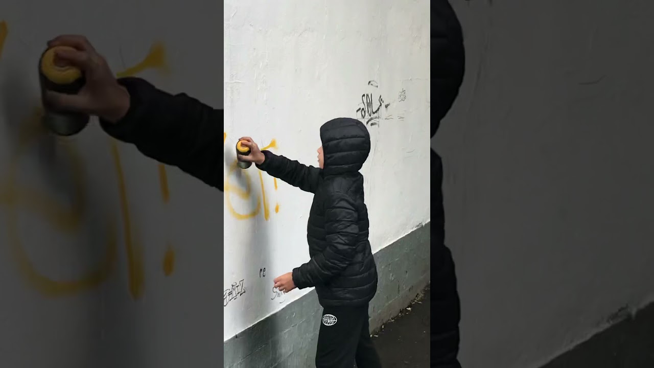 Sketone light graffiti are tags in street Moscow