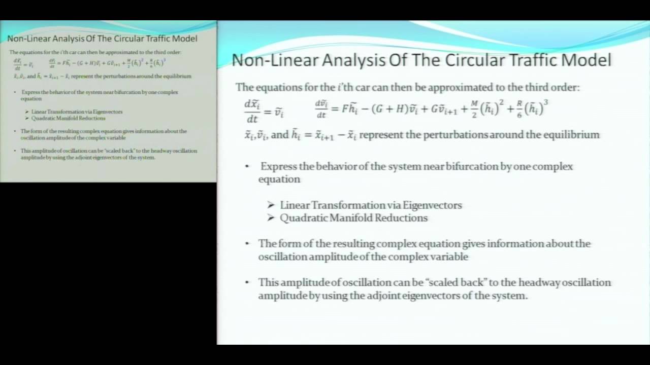 SURE 2012 Nonlinear Analysis of Car Following Models - YouTube