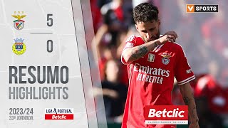 Resumo Benfica 5-0 Arouca Liga 2324 