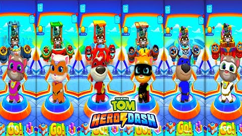 talking tom hero dash - all heroes Mix colour suit saving all heroes & world gameplay (android, ios)