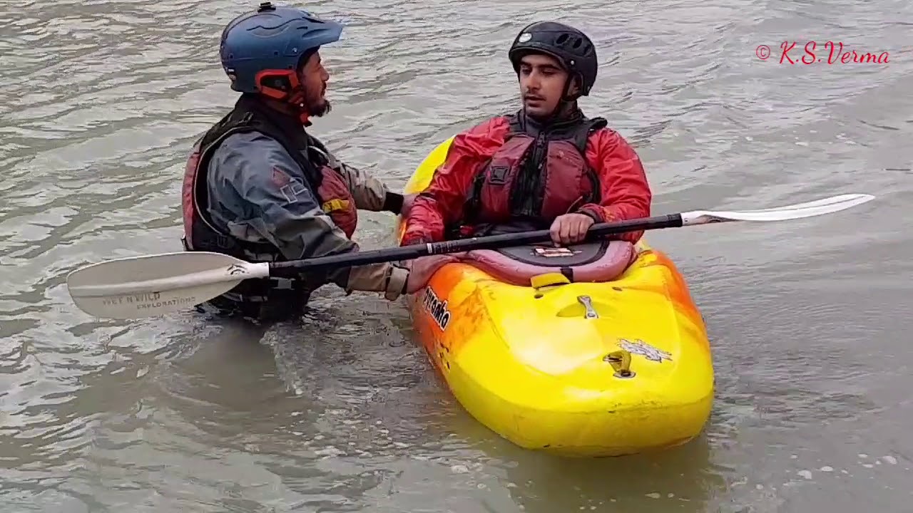 Learning Kayaking at Sangam Leh near Nimmu Village in Ladakh in Indus ...