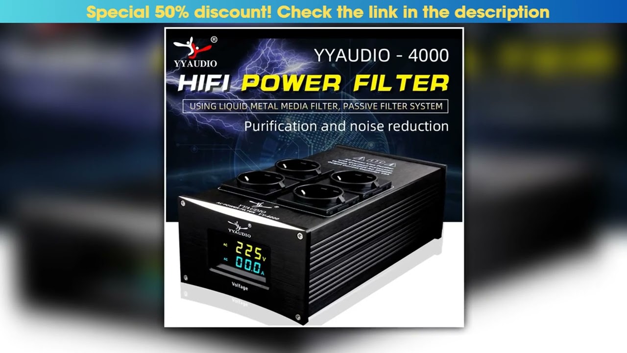YYAUDIO HiFi Audio Noise AC Power Filter Power Conditioner Power Purifier Surge Protection with EU