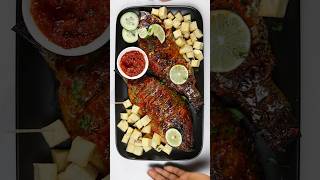 Peppered fish and soft fried yam