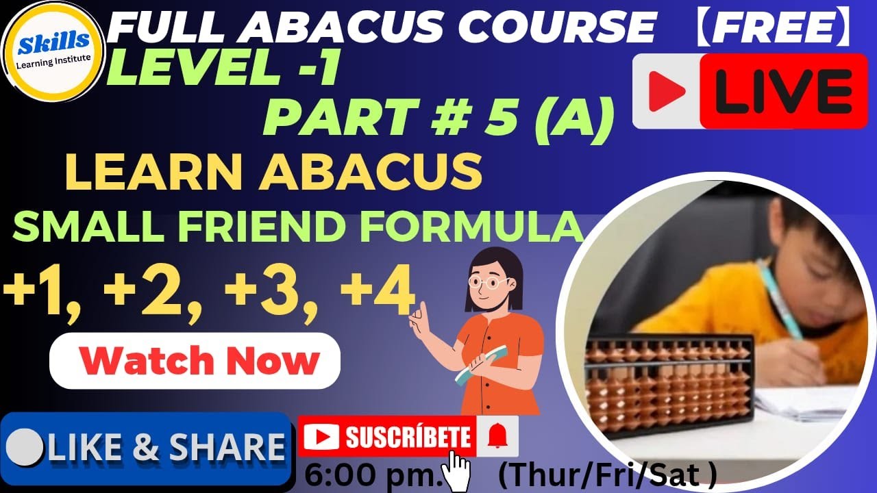 Abacus  Level -1, Learn Abacus Small Friend Formoula +1,+2,+3,+4  Part #5(A), Let's Fun With Abacus