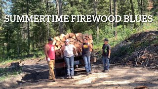 Cutting firewood with the family