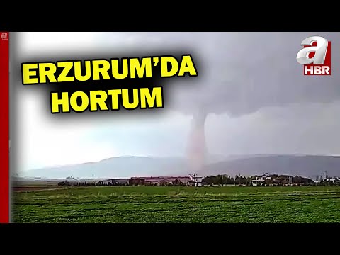 Erzurum'da hortum evlerin çatılarını uçurdu! | A Haber
