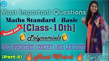 Polynomials Class 10 | New Pattern MCQs Questions With solution | Exam 2021[Part-2] Board Exam 2021✌