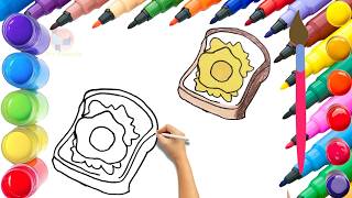 How To Draw cute Egg tostada Drawing, Painting &amp; Coloring For Kids and Toddlers_ Child Art 🐋🌈🎨