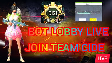 Pubg Mobile Lite : Bot Lobby Live  | Pubg lite Join Team Code | #pubg lite Live #bot Lobby Live