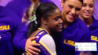 LSU gymnast Kiya Johnson perfect 10 score on floor vs. Kentucky