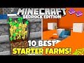 10 Best Early Game Starter Farms You WILL NEED! Minecraft Bedrock Edition