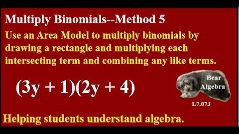 Multiply Binomials— Method 5 Area Model #math #multiplybinomials #multiply #binomials #bearalgebra