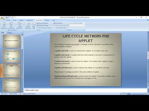 LIFE CYCLE OF AN APPLET