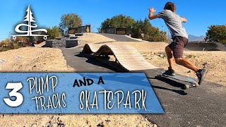 Longboarding the NEW Pump Track Complex at the West Valley Skatepark! | Cement Surfing